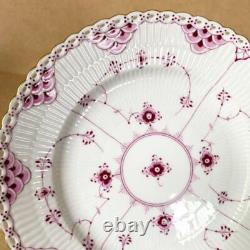 Vintage Royal Copenhagen Gold-Plated Burgundy Full Lace 19.5cm Very Rare