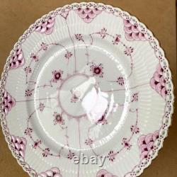 Vintage Royal Copenhagen Gold-Plated Burgundy Full Lace 19.5cm Very Rare