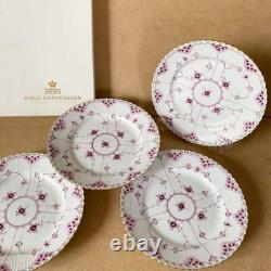 Vintage Royal Copenhagen Gold-Plated Burgundy Full Lace 19.5cm Very Rare