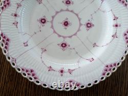 Vintage Royal Copenhagen Gold-Plated Dinner Burgundy Full Lace 9 7/8 Very Rare