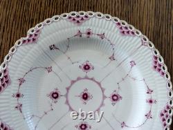 Vintage Royal Copenhagen Gold-Plated Dinner Burgundy Full Lace 9 7/8 Very Rare