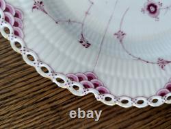 Vintage Royal Copenhagen Gold-Plated Dinner Burgundy Full Lace 9 7/8 Very Rare