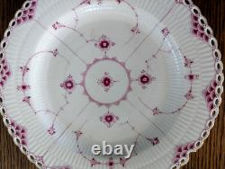 Vintage Royal Copenhagen Gold-Plated Dinner Burgundy Full Lace 9 7/8 Very Rare