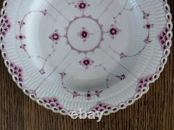 Vintage Royal Copenhagen Gold-Plated Dinner Burgundy Full Lace 9 7/8 Very Rare