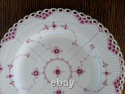 Vintage Royal Copenhagen Gold-Plated Dinner Burgundy Full Lace 9 7/8 Very Rare