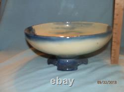 Vintage Royal Doulton BLUE Flambe 10 Pedistal Bowl Country Scene VERY RARE