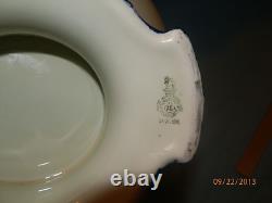 Vintage Royal Doulton BLUE Flambe 10 Pedistal Bowl Country Scene VERY RARE