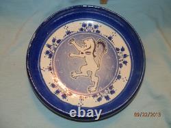 Vintage Royal Doulton BLUE Flambe 11 Large Bowl Welsh Lion VERY RARE