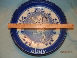 Vintage Royal Doulton BLUE Flambe 11 Large Bowl Welsh Lion VERY RARE