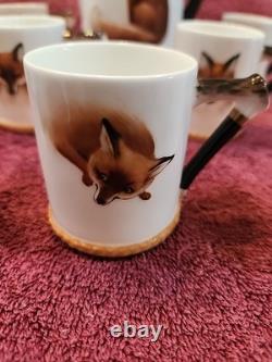 Vintage Royal Doulton Reynald The Fox Demitasse Set Very Rare Large Set