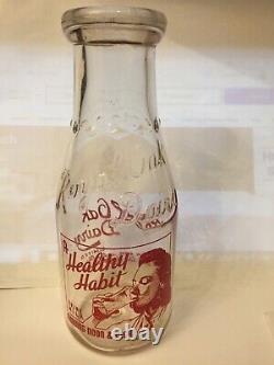 Vintage Royal Oak Dairy Milk Bottle Very Rare Pyro Embossed