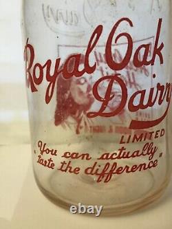 Vintage Royal Oak Dairy Milk Bottle Very Rare Pyro Embossed