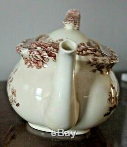 Vintage Spode Copeland Royal Jasmine Marina Brown Teapot & Lid VERY RARE