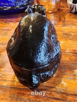 Vintage Summit Black Milk Glass Rabbit Pat-March 9 1886 Collectors Very Rare