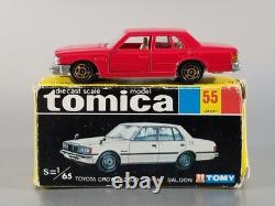 Vintage TOMY Tomica 55 Toyota Crown 2800 Royal Saloon / Japan / Very Rare Red