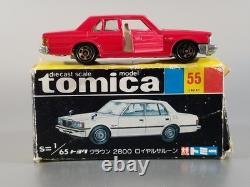 Vintage TOMY Tomica 55 Toyota Crown 2800 Royal Saloon / Japan / Very Rare Red