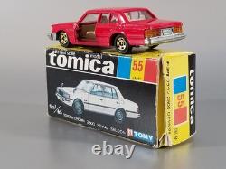 Vintage TOMY Tomica 55 Toyota Crown 2800 Royal Saloon / Japan / Very Rare Red