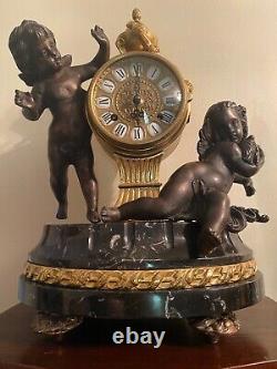 Vintage VERY RARE Imperial Marble, Brass, Bronze Clock with Cherubs. Made In Italy