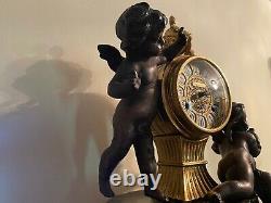 Vintage VERY RARE Imperial Marble, Brass, Bronze Clock with Cherubs. Made In Italy