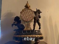 Vintage VERY RARE Imperial Marble, Brass, Bronze Clock with Cherubs. Made In Italy