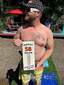 Vintage Very Rare Royal 58 Beer thermometer Sign 15inX6in Duluth Minn MN