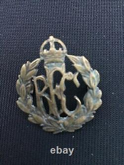Vintage Ww1 Set Of Four Royal Flying Corps Very Rare Cap Badges And Badge