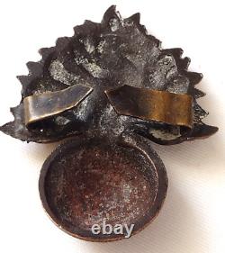 WW1 Royal Fusiliers Officer's Cap Badge KC Solid Real Bronze- Original Very Rare