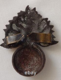 WW1 Royal Fusiliers Officer's Cap Badge KC Solid Real Bronze- Original Very Rare