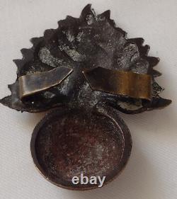 WW1 Royal Fusiliers Officer's Cap Badge KC Solid Real Bronze- Original Very Rare