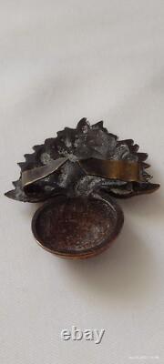 WW1 Royal Fusiliers Officer's Cap Badge KC Solid Real Bronze- Original Very Rare