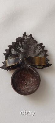 WW1 Royal Fusiliers Officer's Cap Badge KC Solid Real Bronze- Original Very Rare