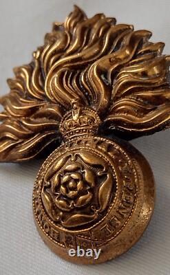 WW1 Royal Fusiliers Officer's Cap Badge KC Solid Real Bronze- Original Very Rare