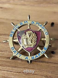 WWII Italian San Marco Royal Navy Regiment Bafile Battalion Badge 10k VERY RARE