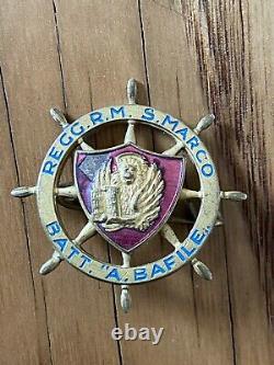 WWII Italian San Marco Royal Navy Regiment Bafile Battalion Badge 10k VERY RARE