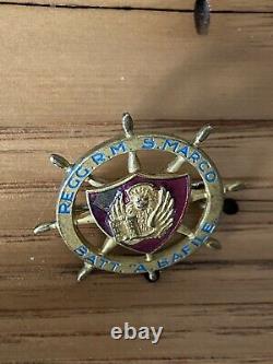 WWII Italian San Marco Royal Navy Regiment Bafile Battalion Badge 10k VERY RARE