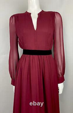 Whistles Sofie Rae Pure Silk Burgundy Dress Us8 Us4 Aso Royal Very Rare