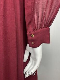 Whistles Sofie Rae Pure Silk Burgundy Dress Us8 Us4 Aso Royal Very Rare