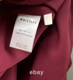 Whistles Sofie Rae Pure Silk Burgundy Dress Us8 Us4 Aso Royal Very Rare