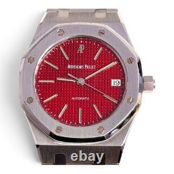 WithBox Audemars Piguet Royal Oak 36 mm Very Rare Red Dial Steel Watch 14790ST
