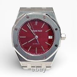 WithBox Audemars Piguet Royal Oak 36 mm Very Rare Red Dial Steel Watch 14790ST