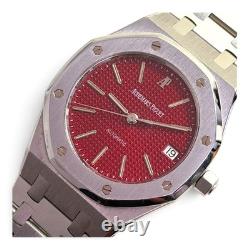 WithBox Audemars Piguet Royal Oak 36 mm Very Rare Red Dial Steel Watch 14790ST