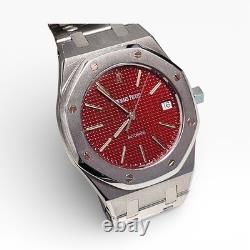 WithBox Audemars Piguet Royal Oak 36 mm Very Rare Red Dial Steel Watch 14790ST