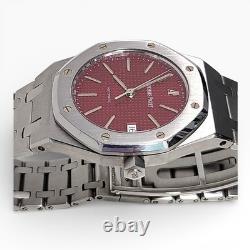 WithBox Audemars Piguet Royal Oak 36 mm Very Rare Red Dial Steel Watch 14790ST