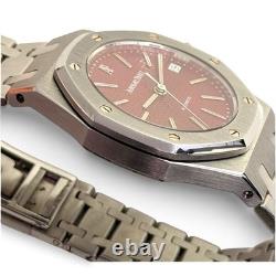 WithBox Audemars Piguet Royal Oak 36 mm Very Rare Red Dial Steel Watch 14790ST