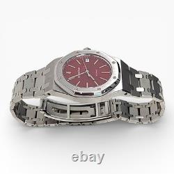 WithBox Audemars Piguet Royal Oak 36 mm Very Rare Red Dial Steel Watch 14790ST